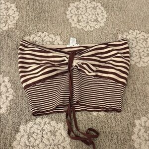 Tilly’s Striped Brown and Cream Tube Top